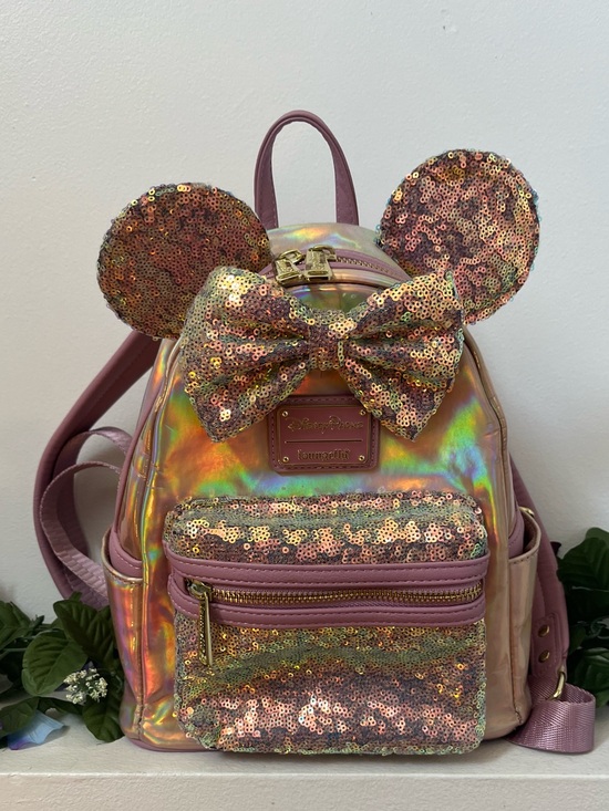 Disney Handbags - Loungefly Iridescent Sequin Mini Backpack
